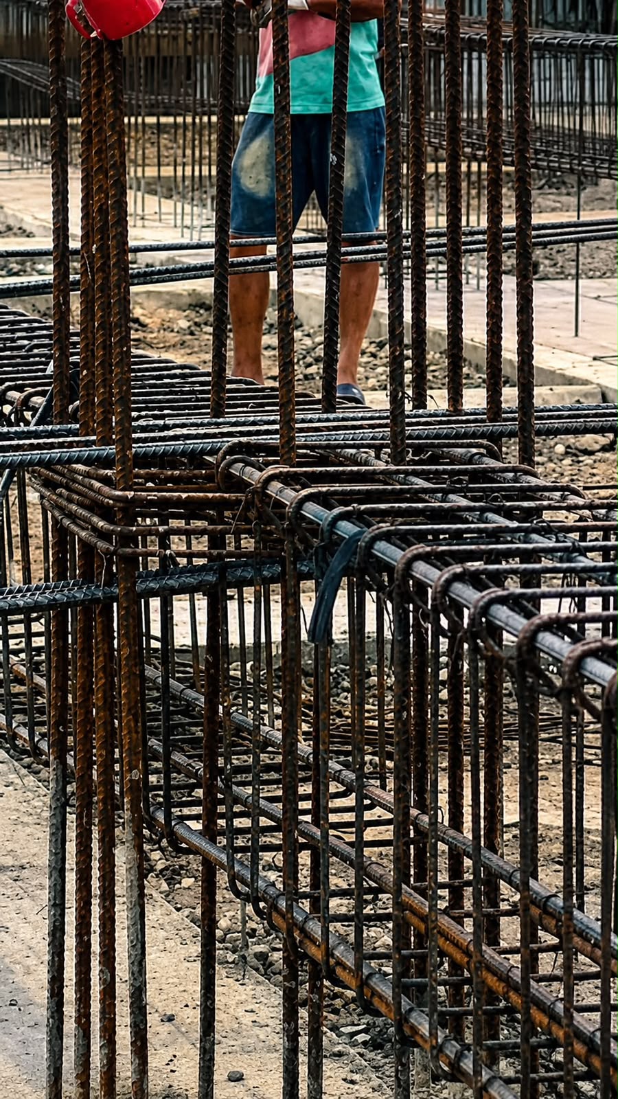 Nod structural între stâlp și grindă înainte de betonare